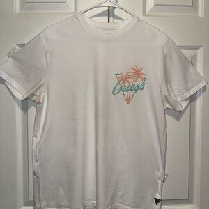 Guess White Tropical Graphic Tee
